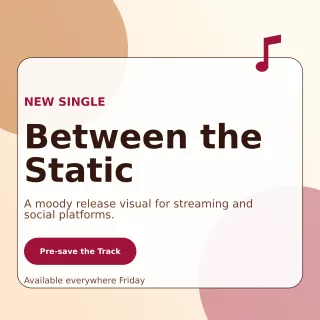 Glass Music Release Square Post — editable white creator template, instagram post