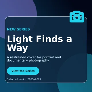 Glass Photo Portfolio Square Post — editable black creator template, instagram post