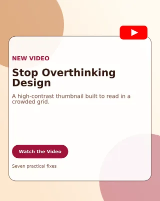 Glass YouTube Thumbnail Portrait Post — editable white creator template, instagram portrait