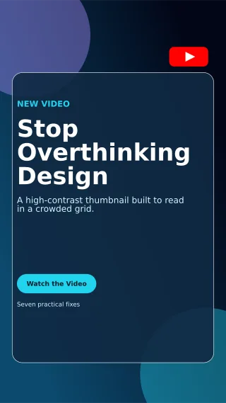 Glass YouTube Thumbnail Story — editable black creator template, story / reel