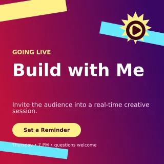Kinetic Livestream Announcement Square Post — editable purple creator template, instagram post