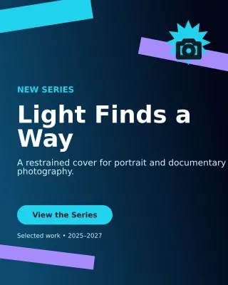 Kinetic Photo Portfolio Portrait Post — editable black creator template, instagram portrait