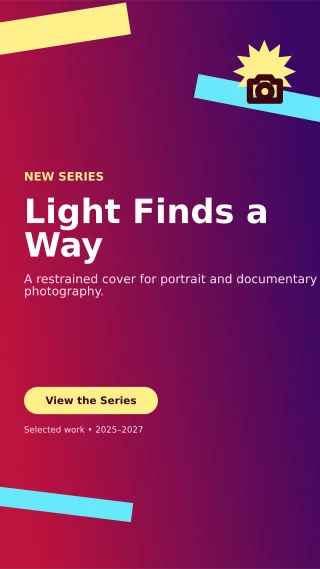 Kinetic Photo Portfolio Story — editable purple creator template, story / reel