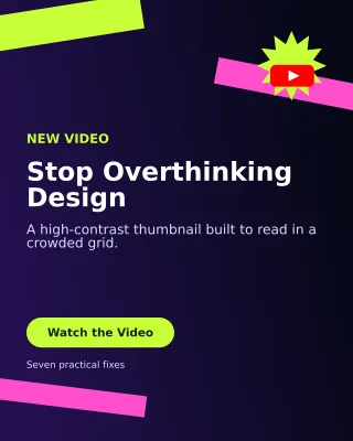 Kinetic YouTube Thumbnail Portrait Post — editable black creator template, instagram portrait