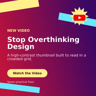 Kinetic YouTube Thumbnail Square Post — editable purple creator template, instagram post