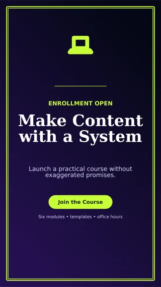 Luxe Creator Course Story — editable black creator template, story / reel