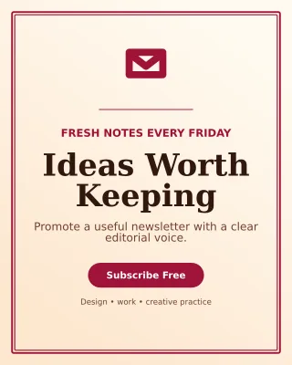 Luxe Creator Newsletter Portrait Post — editable white creator template, instagram portrait