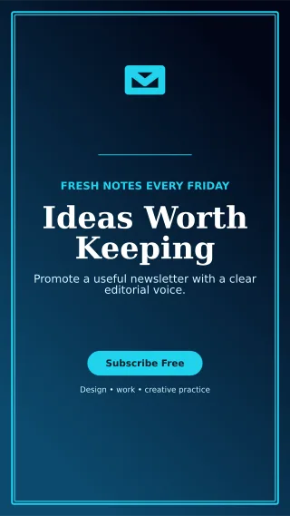 Luxe Creator Newsletter Story — editable black creator template, story / reel
