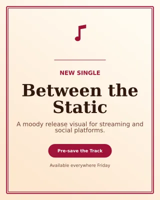 Luxe Music Release Portrait Post — editable white creator template, instagram portrait