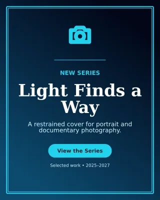 Luxe Photo Portfolio Portrait Post — editable black creator template, instagram portrait