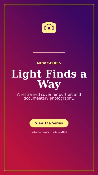 Luxe Photo Portfolio Story — editable purple creator template, story / reel