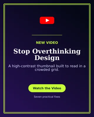 Luxe YouTube Thumbnail Portrait Post — editable black creator template, instagram portrait