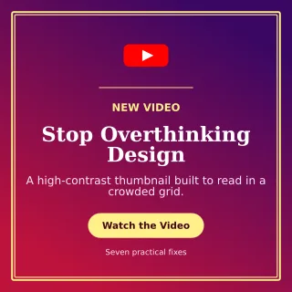 Luxe YouTube Thumbnail Square Post — editable purple creator template, instagram post