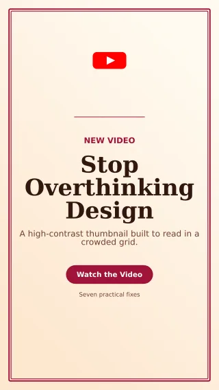 Luxe YouTube Thumbnail Story — editable white creator template, story / reel