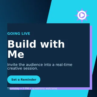 Neo Livestream Announcement Square Post — editable black creator template, instagram post