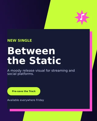 Neo Music Release Portrait Post — editable black creator template, instagram portrait
