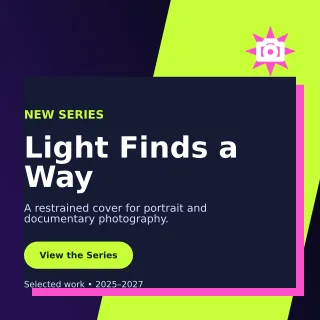 Neo Photo Portfolio Square Post — editable black creator template, instagram post