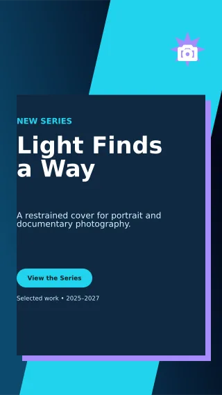 Neo Photo Portfolio Story — editable black creator template, story / reel