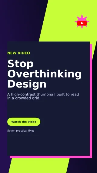 Neo YouTube Thumbnail Story — editable black creator template, story / reel