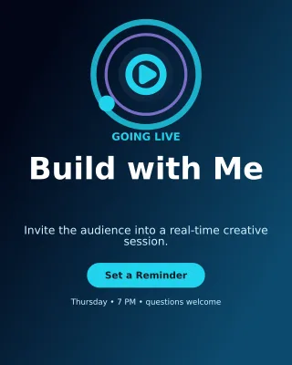Orbit Livestream Announcement Portrait Post — editable black creator template, instagram portrait