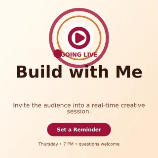 Orbit Livestream Announcement Square Post — editable white creator template, instagram post
