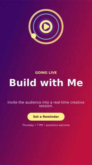Orbit Livestream Announcement Story — editable purple creator template, story / reel