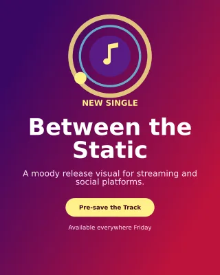 Orbit Music Release Portrait Post — editable purple creator template, instagram portrait