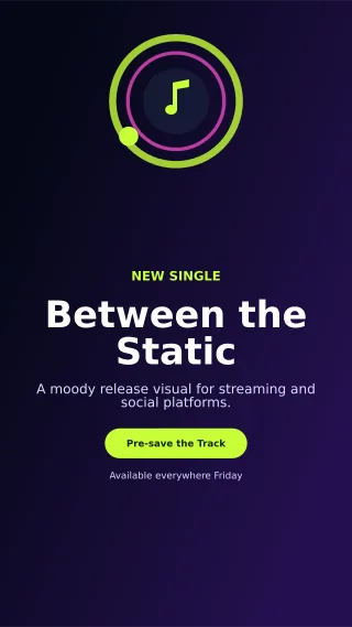 Orbit Music Release Story — editable black creator template, story / reel