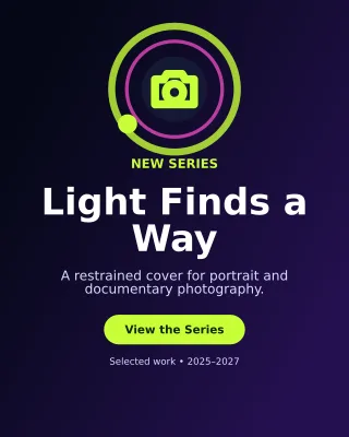 Orbit Photo Portfolio Portrait Post — editable black creator template, instagram portrait