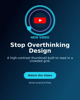 Orbit YouTube Thumbnail Portrait Post — editable black creator template, instagram portrait