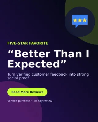 Aurora Customer Review Portrait Post — editable black retail promotion template, instagram portrait