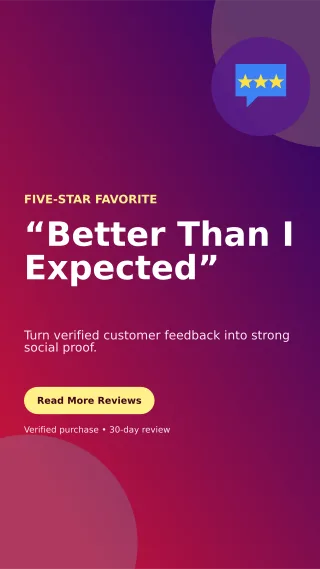 Aurora Customer Review Story — editable purple retail promotion template, story / reel