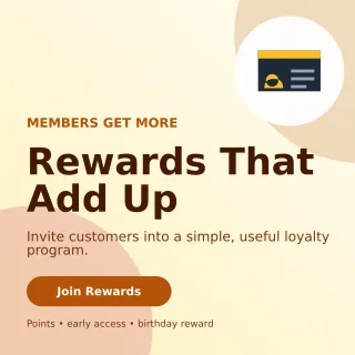 Aurora Loyalty Program Square Post — editable white retail promotion template, instagram post
