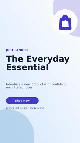 Aurora New Arrival Story — editable white retail promotion template, story / reel