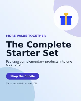 Aurora Product Bundle Portrait Post — editable white retail promotion template, instagram portrait