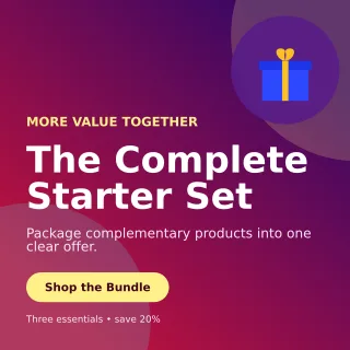 Aurora Product Bundle Square Post — editable purple retail promotion template, instagram post