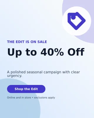 Aurora Seasonal Sale Portrait Post — editable white retail promotion template, instagram portrait