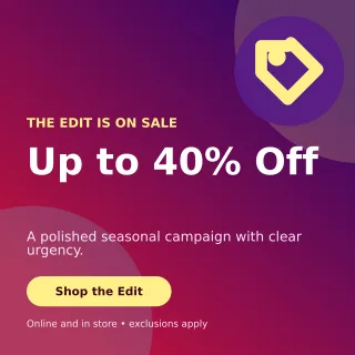 Aurora Seasonal Sale Square Post — editable purple retail promotion template, instagram post