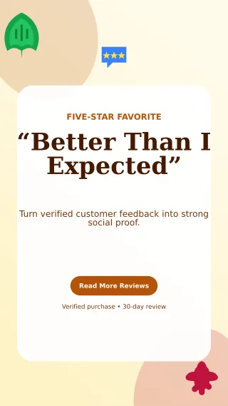 Botanical Customer Review Story — editable white retail promotion template, story / reel