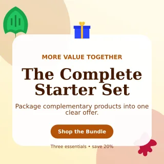 Botanical Product Bundle Square Post — editable white retail promotion template, instagram post