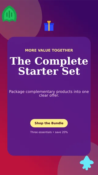 Botanical Product Bundle Story — editable purple retail promotion template, story / reel