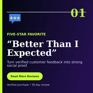 Editorial Customer Review Square Post — editable black retail promotion template, instagram post