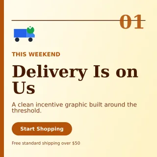 Editorial Free Shipping Square Post — editable white retail promotion template, instagram post
