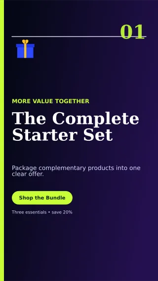 Editorial Product Bundle Story — editable black retail promotion template, story / reel