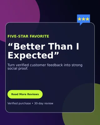 Glass Customer Review Portrait Post — editable black retail promotion template, instagram portrait