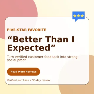 Glass Customer Review Square Post — editable white retail promotion template, instagram post