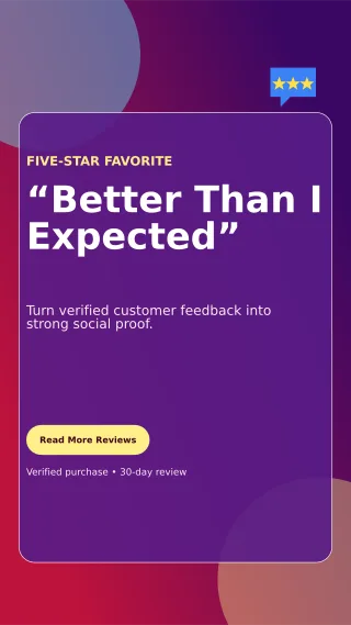 Glass Customer Review Story — editable purple retail promotion template, story / reel