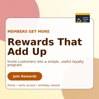 Glass Loyalty Program Square Post — editable white retail promotion template, instagram post