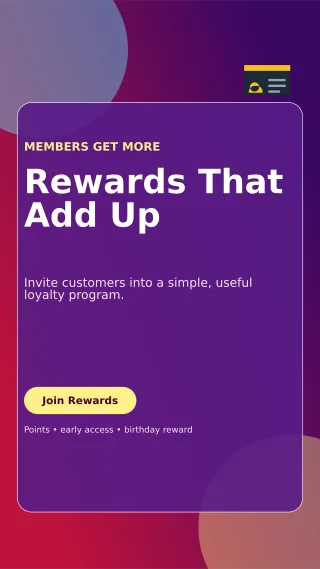 Glass Loyalty Program Story — editable purple retail promotion template, story / reel