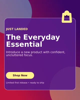Glass New Arrival Portrait Post — editable purple retail promotion template, instagram portrait